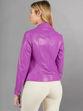 Women's Genuine Lambskin Leather Motorcycle Jacket