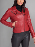 Women's Genuine Lambskin Leather Motorcycle Jacket