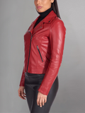 Women's Genuine Lambskin Leather Motorcycle Jacket