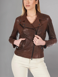 Women's Genuine Lambskin Leather Motorcycle Jacket