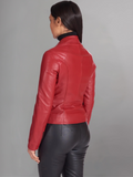 Women's Genuine Lambskin Leather Motorcycle Jacket