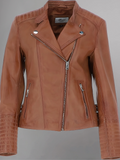 Womens Long Sleeve Zip Up Short Moto Jackets