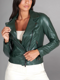 Women's Genuine Lambskin Leather Motorcycle Jacket