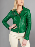 Women's Genuine Lambskin Leather Motorcycle Jacket