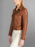 Women's Genuine Lambskin Leather Motorcycle Jacket