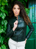 Womens Top Gun Vegan Black Leather Jacket