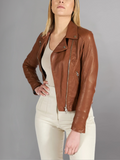 Women's Genuine Lambskin Leather Motorcycle Jacket