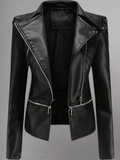 Women Black Motorcycle Leather Jacket