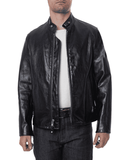 Cowhide Casual Racer Leather Jacket Jackets Empire