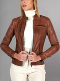 Womens Top Gun Vegan Black Leather Jacket