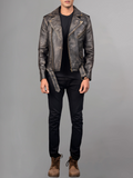 Allaric Alley Mocha Leather Biker Jacket