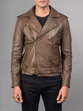 Allaric Alley Mocha Leather Biker Jacket