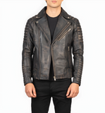 Armand Maroon Leather Biker Jacket