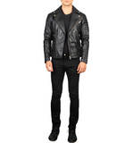 Armand Maroon Leather Biker Jacket