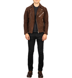 Armand Mocha Suede Biker Jacket