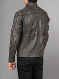 Black Cafe Racer Motorcycle Leather Jacket
