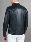 Black Leather Café Racer Jacket
