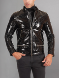 Black Motorcycle Brando Mens Leather Jacket