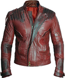 Black Short Collar Biker Genuine Sheepskin Leather Jacket