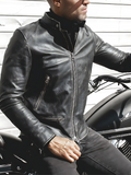 Black Motorcycle Brando Mens Leather Jacket