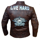 Brown Mens Vintage Biker Retro Motorcycle Leather Jacket Jackets Empire