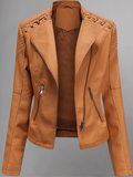 Brown Long-Sleeve Moto Jacket - Women & Plus