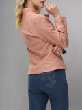 Brown Long-Sleeve Moto Jacket - Women & Plus