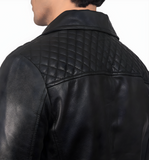 Danny Quilted Brown Leather Biker Jacket