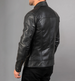 Dean Black Leather Biker Jacket