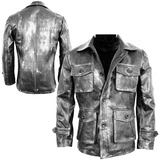 Mens Cafe Racer Biker Distressed Leather Jacket Coat Jackets Empire