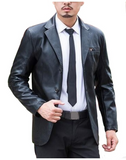 JE.Fashion Black Formal Blazer Made From Sheep Leather