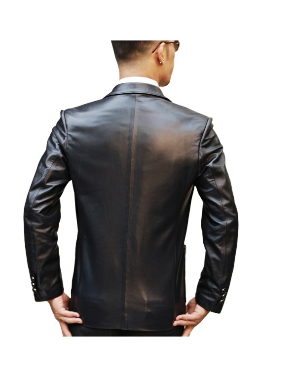 JE .Fashion Leather Coat In Black Blazer Men Office Purpose