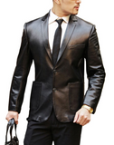 .Fashion Leather Blazer In BrownColor Lambskin Leather Coat
