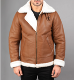 Francis B-3 Black & White Leather Bomber Jacket