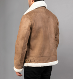 Francis B-3 Black & White Leather Bomber Jacket