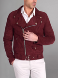 GENUINE COWHIDE LEATHER BRANDO LEATHER JACKET