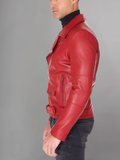 GENUINE COWHIDE LEATHER BRANDO LEATHER JACKET