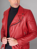 GENUINE COWHIDE LEATHER BRANDO LEATHER JACKET