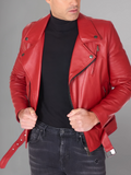 GENUINE COWHIDE LEATHER BRANDO LEATHER JACKET