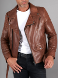 GENUINE COWHIDE LEATHER BRANDO LEATHER JACKET