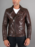 GENUINE COWHIDE LEATHER BRANDO LEATHER JACKET