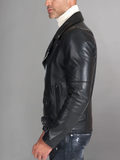 GENUINE COWHIDE LEATHER BRANDO LEATHER JACKET