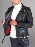 GENUINE COWHIDE LEATHER BRANDO LEATHER JACKET