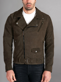 GENUINE COWHIDE LEATHER BRANDO LEATHER JACKET