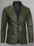 Glendale 2 Buttons Mens Brown Leather Blazer