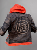 Gokuu Dragon Ball Z Orange Hooded leather Jacket