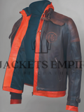 Gokuu Dragon Ball Z Orange Hooded leather Jacket