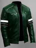Green Men Biker Leather Jacket