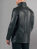 Heavy-duty Brown Leather Bomber Jacket