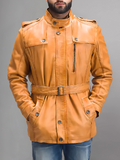 Hunter Tan Brown Leather Coat